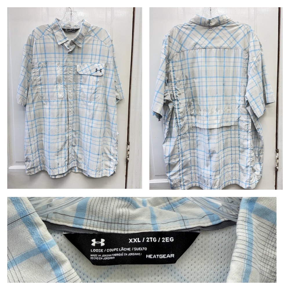 Under Armour heatgear‎ loose fit breathable fishing shirt short sleeve men's xxl